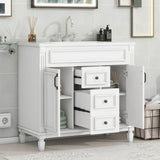 36'' Bathroom Vanity with Top Sink, Modern Bathroom Storage Cabinet with 2 Soft Closing Doors and 2 N710P230231K