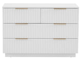 White P2 Particle Board and Density Board Wavy Pattern Drawer Front Three-Level Four-Drawer Bedside 33325680