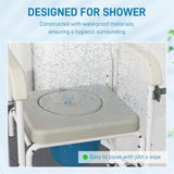 Gray Shower Commode Wheelchair, Seniors Bedside Commode Chai 84628488