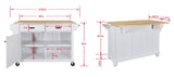 Cambridge Natural Wood Top Kitchen Island with Storage W914107254