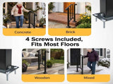Matte black 1-step ABS plastic handrail for courtyard stairs 04823739
