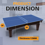 8ft Blue Mid-Size Ping Pong Conversion Top Foldable & Portable Table Tennis Table Top for Indoor 62243630