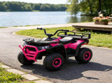 Pink 12V Kids Quad ATV 4 Wheeler with 4 Spring Suspension Wheels, LED Lights, Music USB 63588275