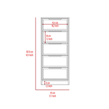 Dresser 42"H, 5 Drawer, Vertical Dresser, White / Smokey Oak B097133390