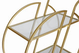 Gold Bar Carts for The Home Bar Serving Cart, Rolling Bar Cart Gold with Lockable Caster Wheels, W3123P480999