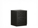Farmhouse Vertical Printer Stand with X Pattern, 2-Drawer Storage Cabinet Fits Letter Files, Black 29795694