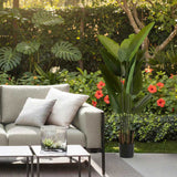 2PCS Set 5.2ft Tall Artificial Plant Faux Tropical Palm Tree in Pot Bird of Paradise Plant for 10805063