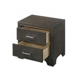 2 Drawers Solid Wood Nightstand in Gray Finish B016P253437