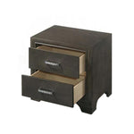 ZUN 2 Drawers Solid Wood Nightstand in Gray Finish B016P253437