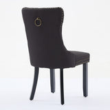 ZUN Nikki Collection Modern, High-end Tufted Solid Wood Contemporary Flax Upholstered Linen Dining Chair W1143P233648