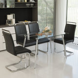 51 x 27.5 x 29.5 Inch ,Glass Dining Table, Modern Rectangular Table with Tempered Glass Tabletop & W2189P255608