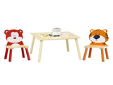 Kids Table and 2 Chairs Set, 3 Pieces Toddler Table and Chair Set, Wooden Activity Play Table Set 61497524