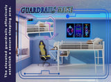 Full Size Metal Loft Bed with Built-in Desk & LED Light Strip, White Loft Bed Frame with Safety W1935P463341