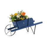 ZUN 2 In 1 Wheelbarrow Planter,Wooden Wagon Planter with 9 Magnetic Accessories for Garden Yard 43009863