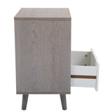 ZUN Set of 2 Low foot bedside table with drawer storage compartment - gray W2181P144002