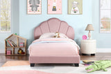 Upholstered Twin Size Platform Bed for Kids, Wooden Bed Frame with Slatted Bed Base, No Box Spring 84024553