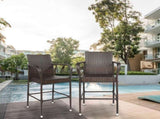 2pcs High Bar Chair Brown Gradient 57518377