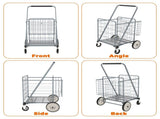 Bigger Super Jumbo Shopping Cart,Grocery Cart on Wheels, Foldable Utility Shopping Carts with Double 11211682