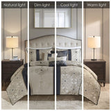 Cal King 7 Piece Jacquard Comforter Set with Throw Pillows B035128852