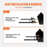 VEVOR Pallet Forks, 4000 lbs Clamp on Pallet Forks, 60" Total Length Heavy Duty Pallet Forks with T3342P309888