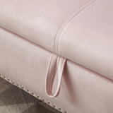Aijia 63" Velvet Multifunctional Storage Rectangular Sofa Stool Buttons Tufted Nailhead Trimmed W111749321