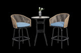 3pcs Outdoor Bar Set, Patio Bar Table and Chairs Set, Bar Height Patio Set - 2 x Swivel Bar Chairs , W640P256799