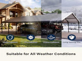 Galvanized Steel Carport, Outdoor Carport Full-Size Metal Carport Kit, 12' X 20' , Charcoal 98666423
