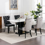 ZUN Furniture,Modern, High-end Tufted Solid Wood Contemporary PU and Velvet Upholstered Dining Chair 36795313