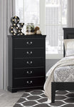 ZUN Classic Traditional 1pc Chest of 5 Drawers Black Finish Bedroom Furniture Wooden B011P233654