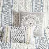 Full/Queen Cotton Printed Duvet Cover Set with Chenille B03596509