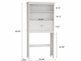 Over The Toilet Rack 2 -Tier Toilet Bathroom Spacesaver Storage Shelf with 2 Doors Wood Storage 54623098