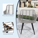 5 Piece Patio Bistro Set with Ottoman, Outdoor Wicker Apartment Balcony Furniture Sets, Rattan Table T2712P305911