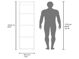 Frisco 1 Door Wardrobe 67" H with Mirror and Vertical Storage Design, Natural Oak B097P480462