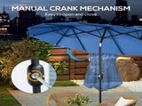 Outsunny 9.5' Double-sided Patio Umbrella with 3 Air Vents, Tilt and Crank, Outdoor Umbrella, Navy W2225P485595