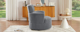 360&deg Swivel Chair Upholstered Accent Barrel Chair Swivel Round Sofa Chair with Adjustable Headrest N719P272676E
