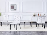 A set of 4 white and black vintage crocodile leather cushioned dining chairs, featuring crystal W3226P344024