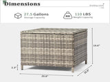 Outdoor PE Wicker Side Table with Storage, Patio Rattan End Table Square Container for Furniture 84819040
