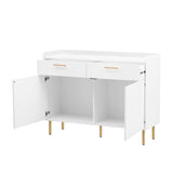 ZUN U_Style Wooden Storage Cabinet with Drawers, Steel Pipe Table Legs, Suitable for Hallway, Study, WF321489AAK