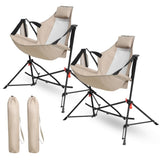 Hammock Camping Chair, Folding Portable Rocking Chair, Aluminum Alloy Adjustable Back Swinging Chair 52884524