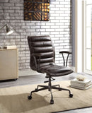 ZUN Distress Chocolate Swivel Office Chair with Casters B062P215477