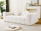 66.5-inch Modern Boneless Couch with Two Circular throw pillows,Skin-friendly lychee-textured W834P366232