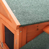 ZUN Large Wooden Rabbit Hutch Indoor and Outdoor Bunny Cage with a Removable Tray and a Waterproof Roof, W2181P146769