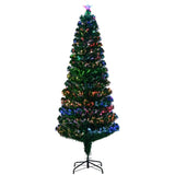 ZUN 7 FT Pre-lit Christmas Tree, Artificial Fiber Optic Christmas Tree with Lighted Top Star and 280 36344668