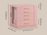 360&deg Rotating Jewelry Box Organizer with 5 Drawers, Vertical Earring Storage, 8.7 x 6.3 x 11 55130483