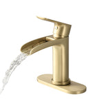 Waterfall Bathroom Faucet Single Handle Bathroom Sink Faucets 1 or 3 Hole Solid Vanity Faucet with W1224P227673
