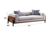 Pelton Fabric & Walnut Finish Loveseat w/ 2 Toss Pillows B2726P253094