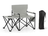Oversized Foldable Camping Chair with Side Table & Cup Holder, 330 LBS Capacity for Outdoor Use-Gray 11091693