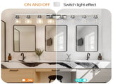 Modern 8-Light Bathroom Vanity Light Fixture - Brushed Nickel Finish with Clear Glass Shades, W1340P206688