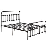 ZUN Single-Layer Curved Frame Bed Head and Foot Tube with Shell Decoration Queen Black Iron Bed 83008201