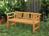 2-Person Acacia Wood Outdoor Bench, 119.3850.8078.74cm 800LBS Capacity Patio Loveseat with 27240101